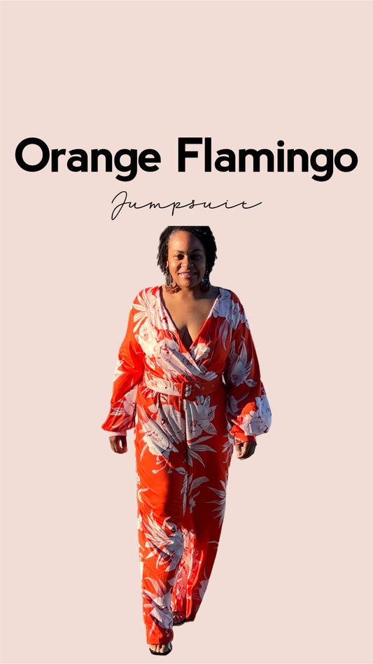 Orange Flamingo Jumpsuit